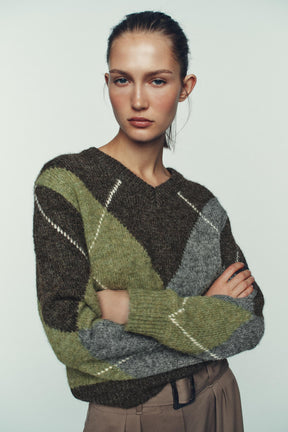 Diamant-Strickpullover 