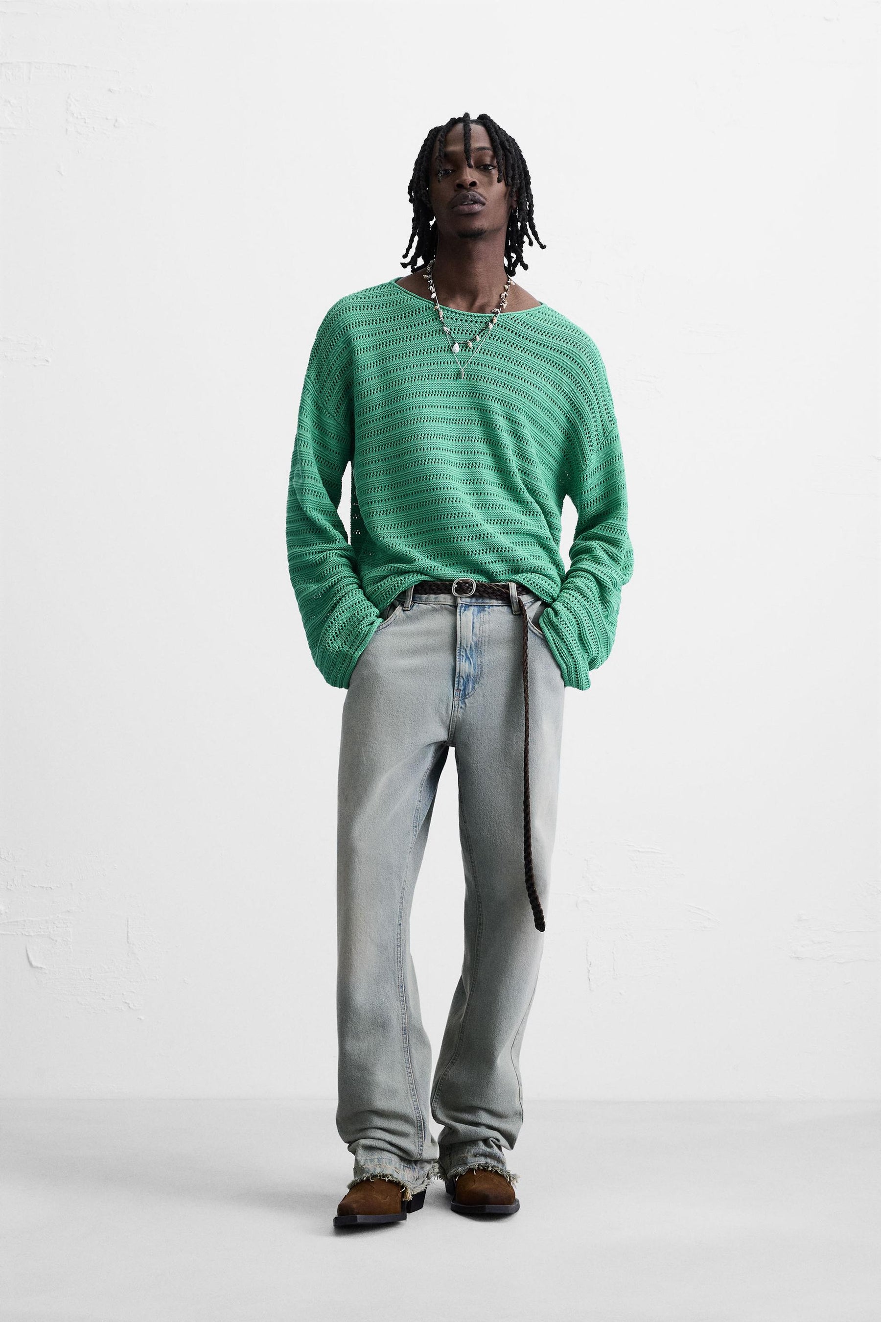 TEXTURED KNIT SWEATER - Image 1