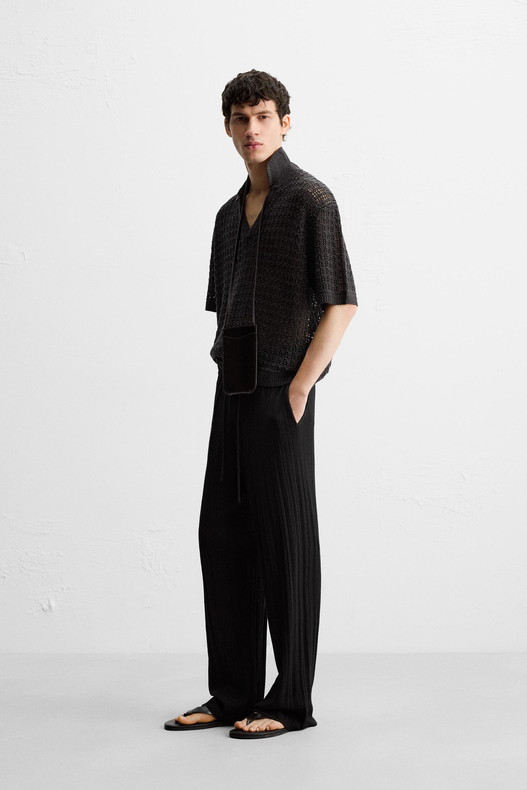 TEXTURED KNIT TROUSERS - Image 4