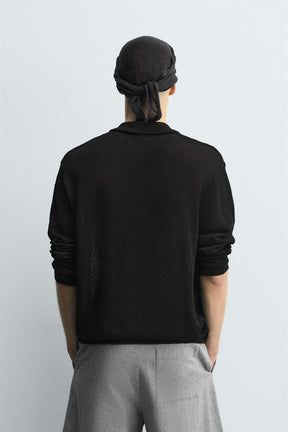 RELAXED FIT KNIT OVERSHIRT - Image 3