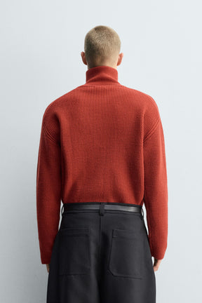 PURL KNIT QUARTER-ZIP JUMPER - Image 3