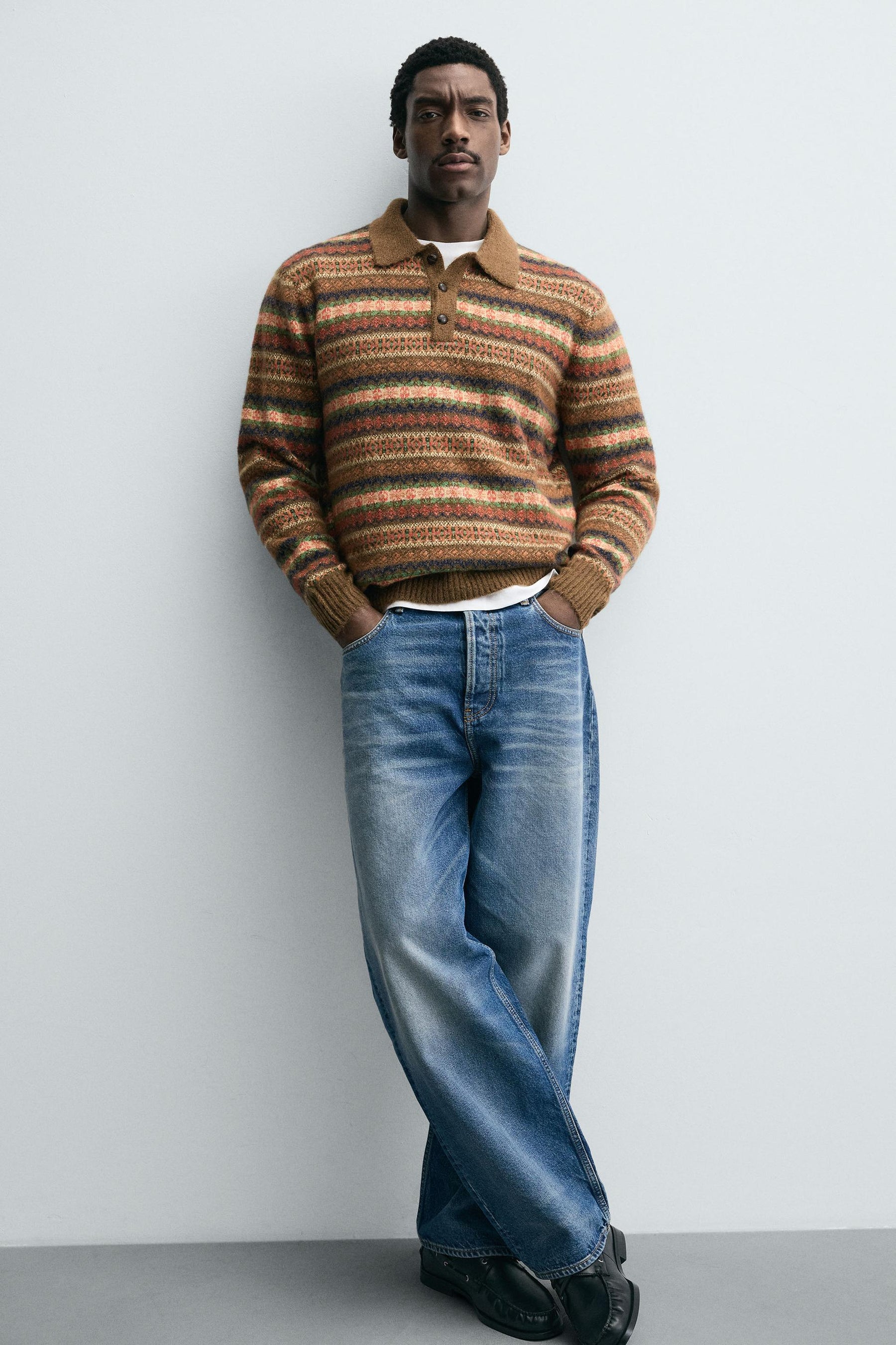 GEOMETRIC JACQUARD KNIT POLO SHIRT - Image 6