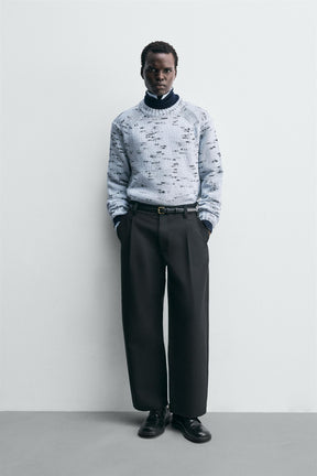 CONTRAST TEXTURED JUMPER - Image 1