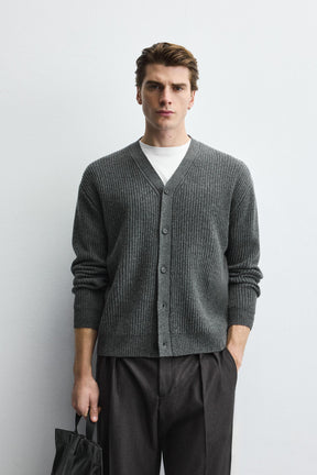 Textured Wool Cardigan