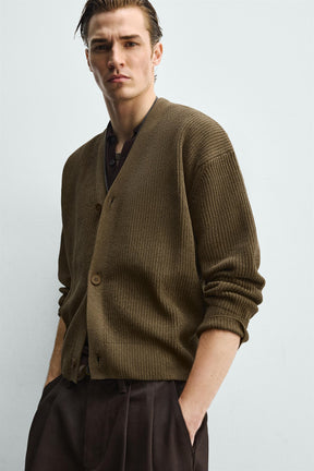 Textured Relaxed Cardigan