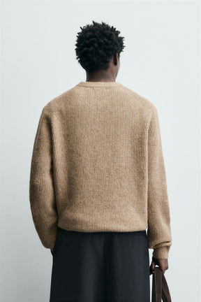 REGULAR FIT WAFFLE-KNIT JUMPER - Image 3