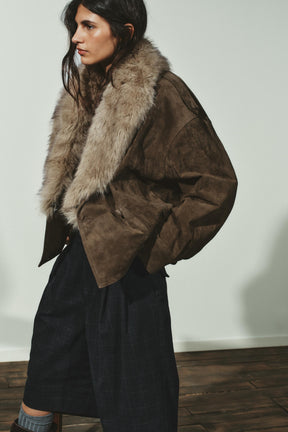 Suede leather jacket