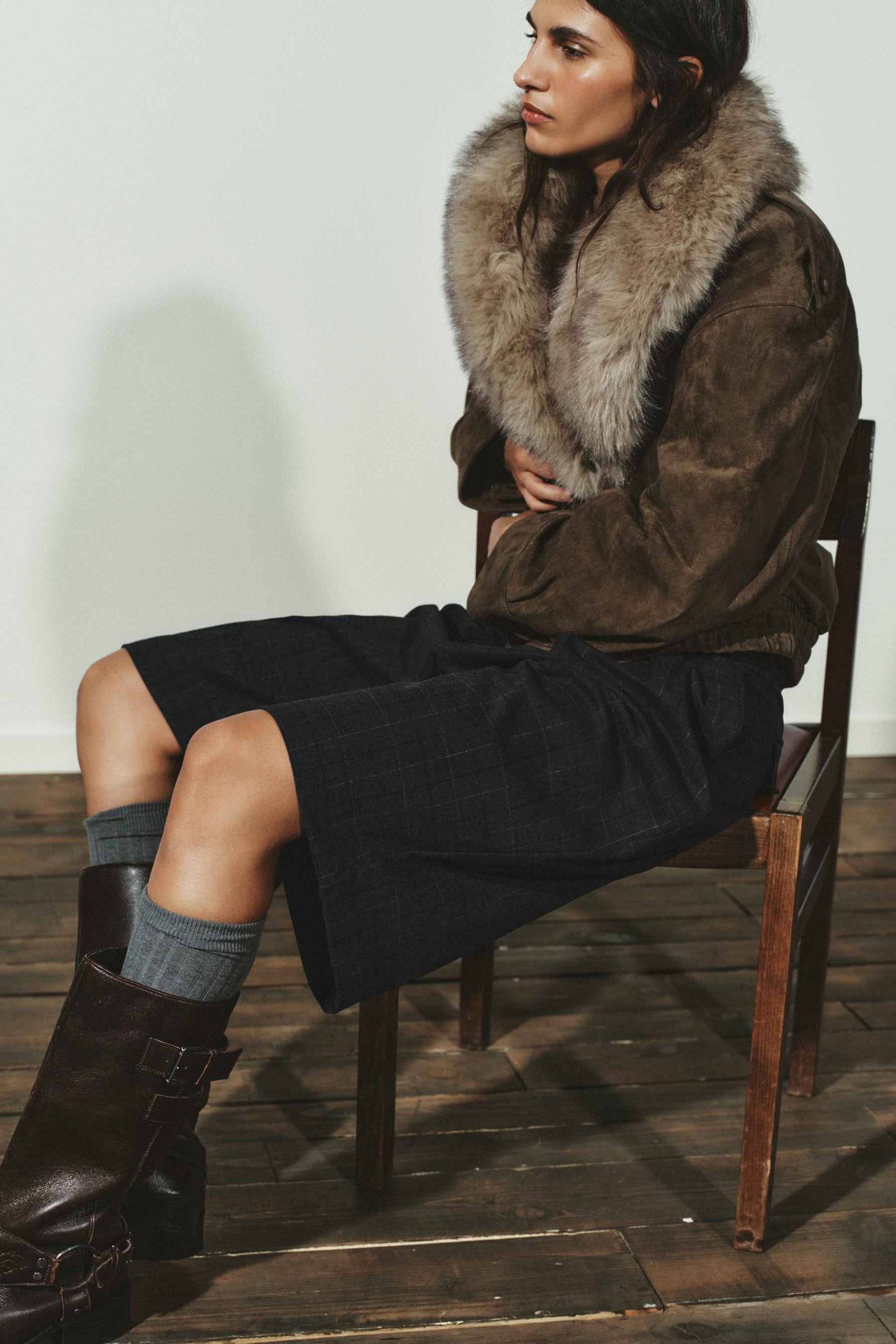 Suede leather jacket