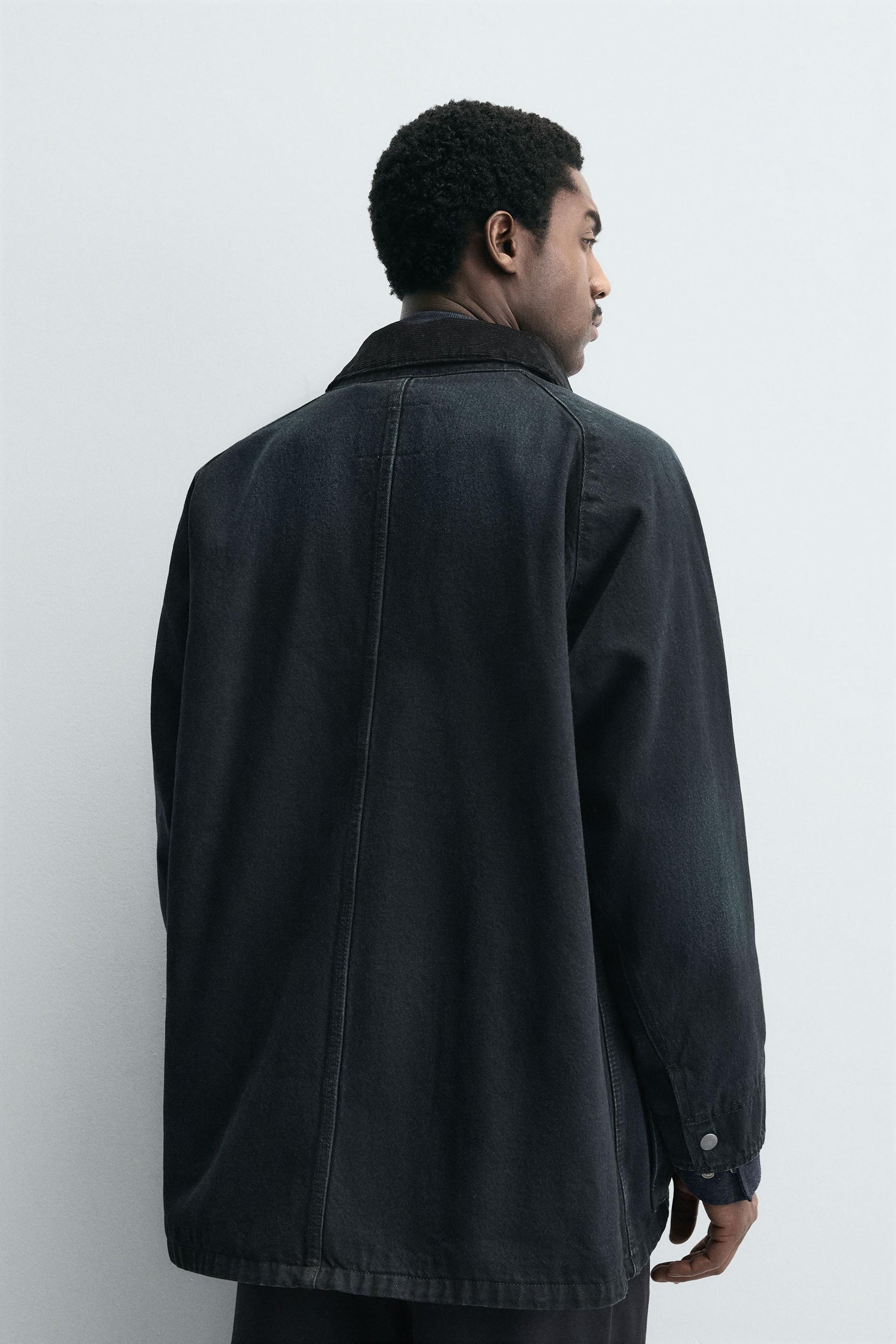 DENIM JACKET WITH COMBINED COLLAR - Image 3