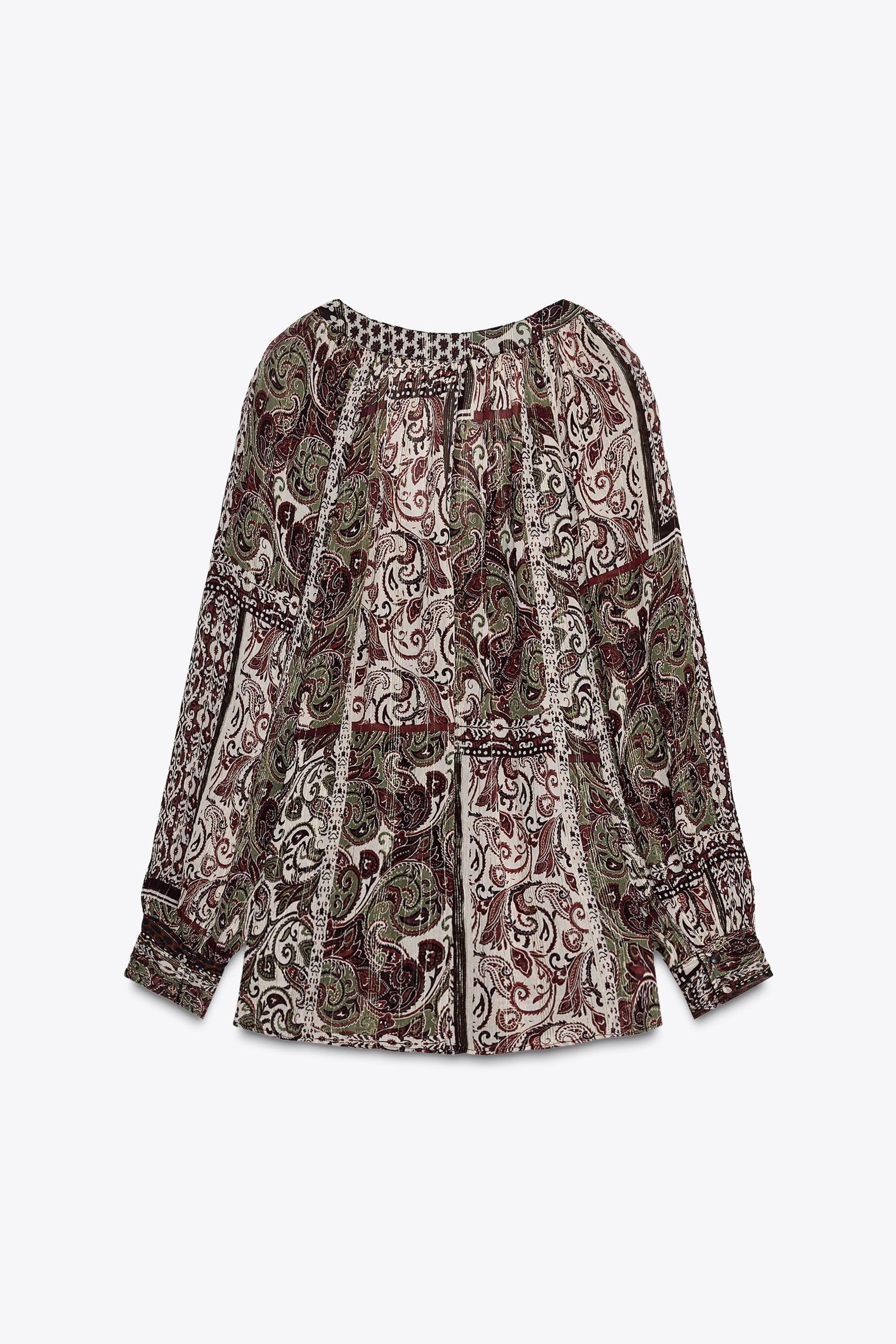 Beaded metallic thread blouse