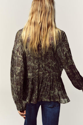 METALLIC THREAD PRINTED BLOUSE