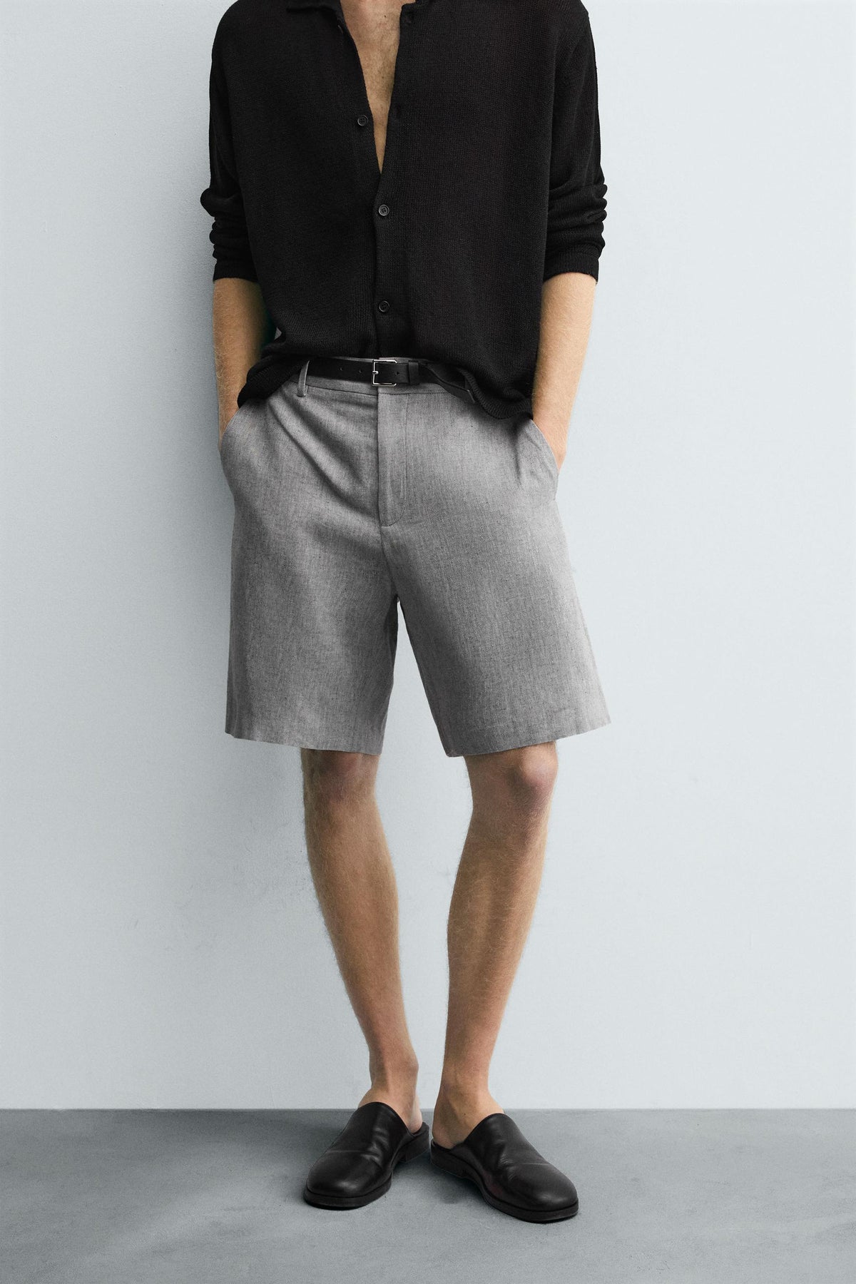 COTTON/LINEN BERMUDA SHORTS - Image 2