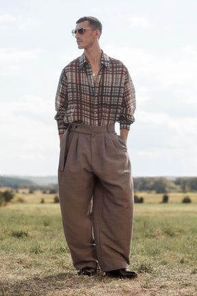 LIMITED EDITION WIDE-LEG TROUSERS WITH BELT - Image 1
