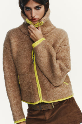 Contrasting Trim Cardigan