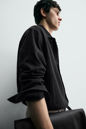 COTTON BLEND TEXTURED SHIRT - Image 5