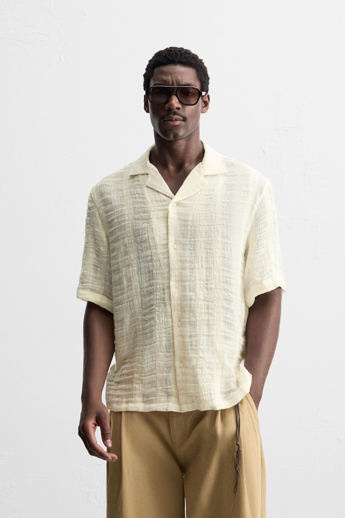 COTTON-LINEN JACQUARD SHIRT - Image 2