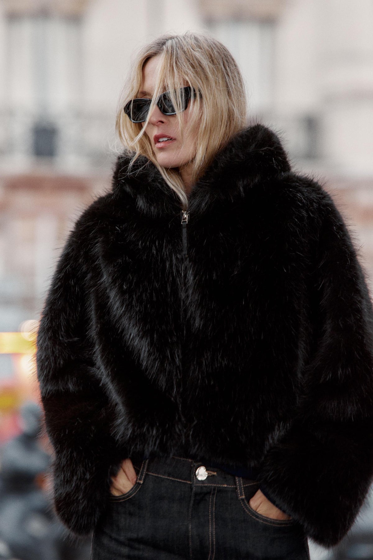 Faux Fur Hooded Coat