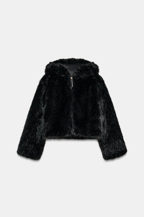 Faux Fur Hooded Coat