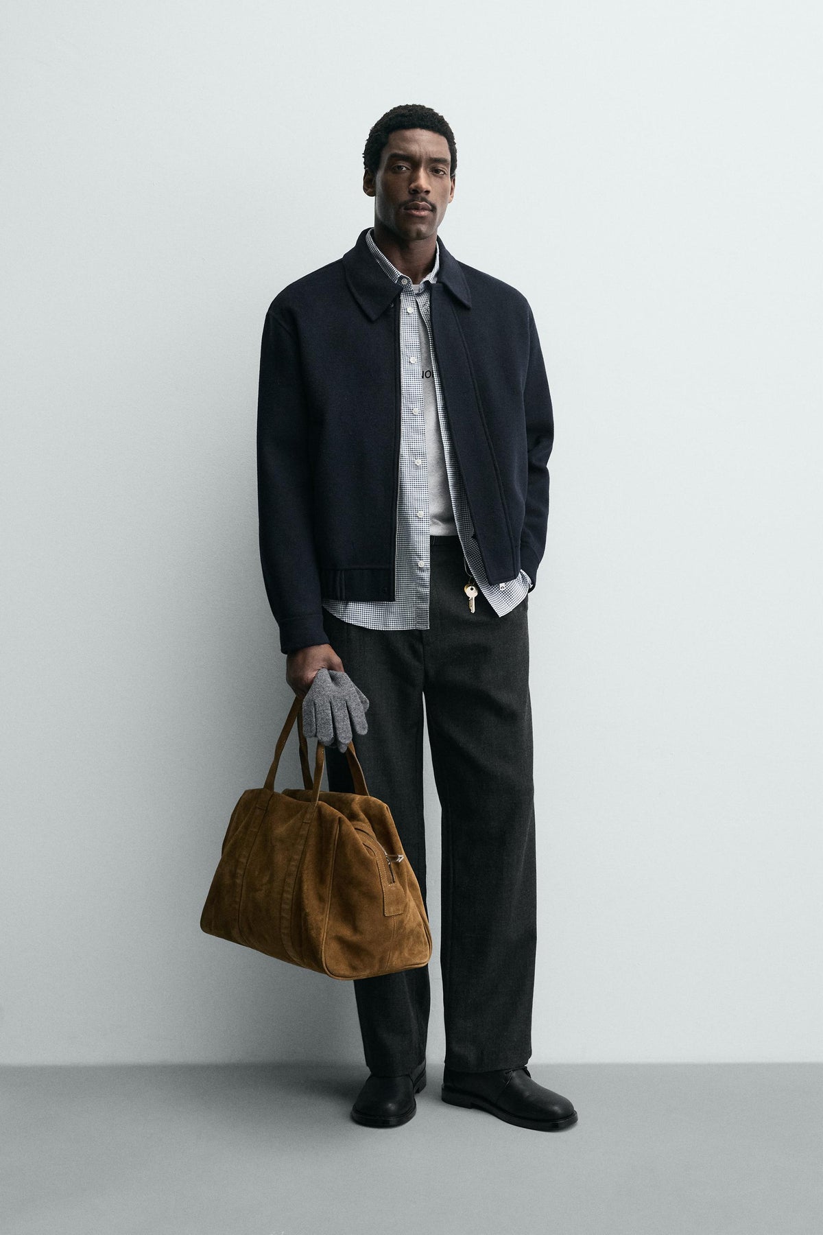 CROPPED FIT WOOL BLEND OVERSHIRT - Image 1