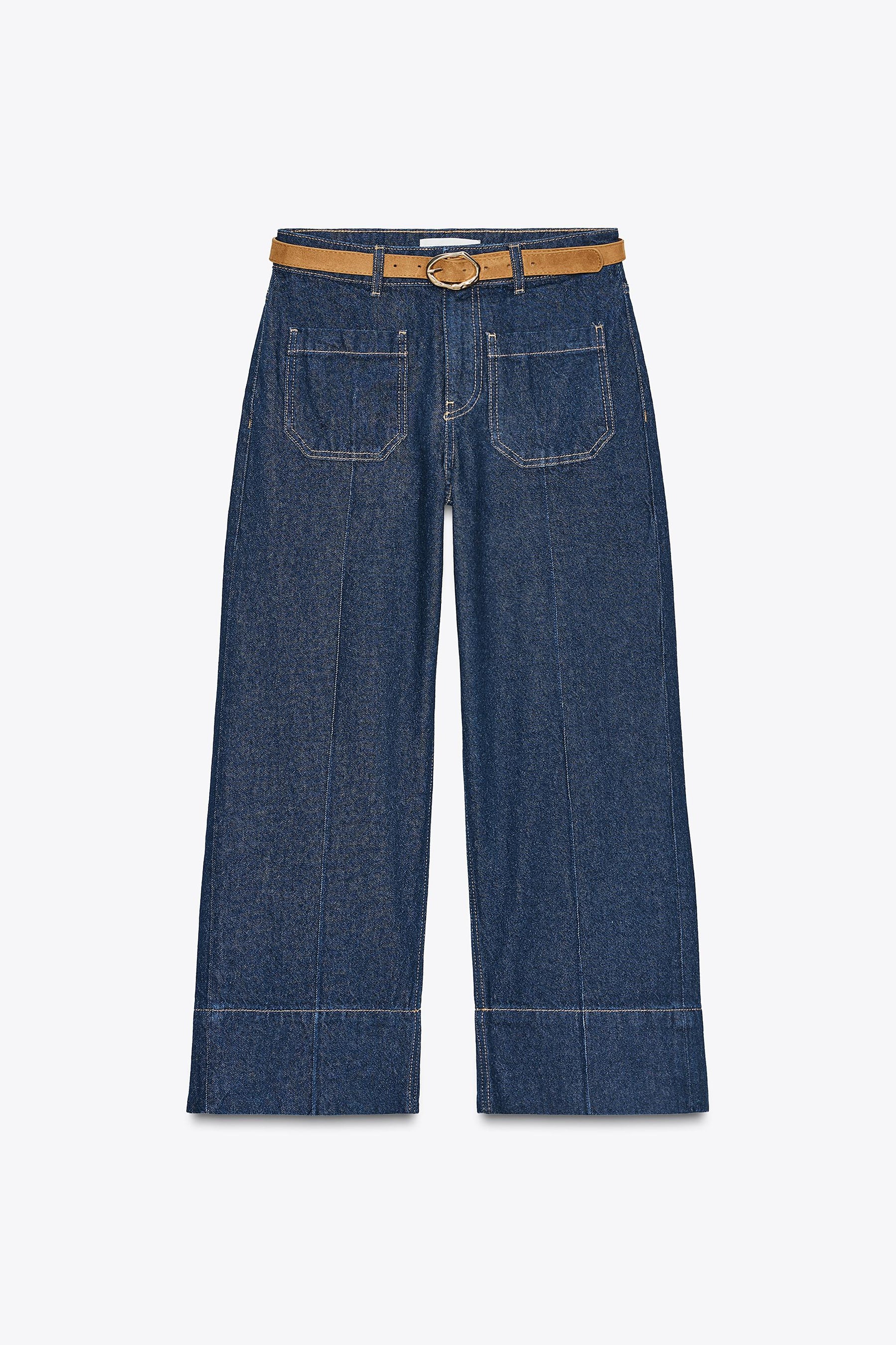 High-waist cropped jeans