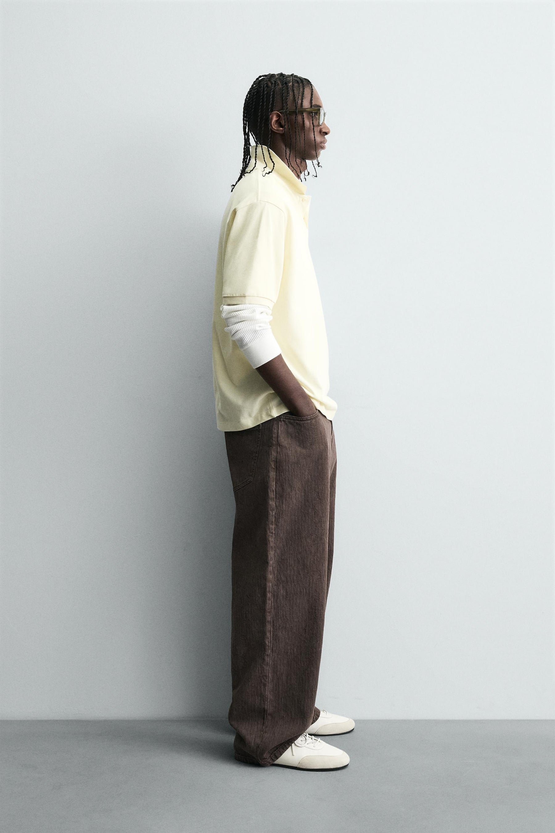 FADED PRINT BAGGY FIT TROUSERS - Image 4