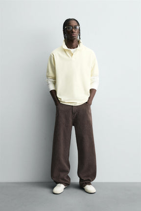 FADED PRINT BAGGY FIT TROUSERS - Image 1