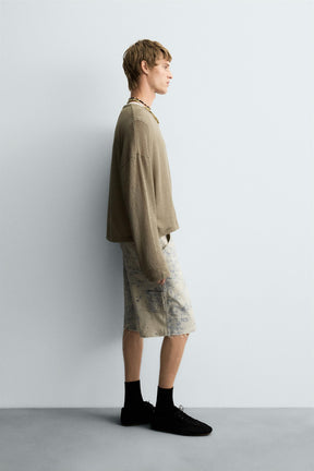 ABSTRACT PRINT CARPENTER POCKET BERMUDA SHORTS - Image 4