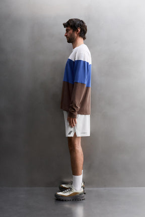 COLOUR BLOCK LINEN - COTTON T-SHIRT - Image 4