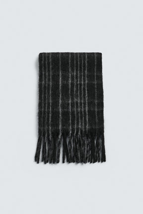 CHECK SCARF WITH FRINGING - Image 3