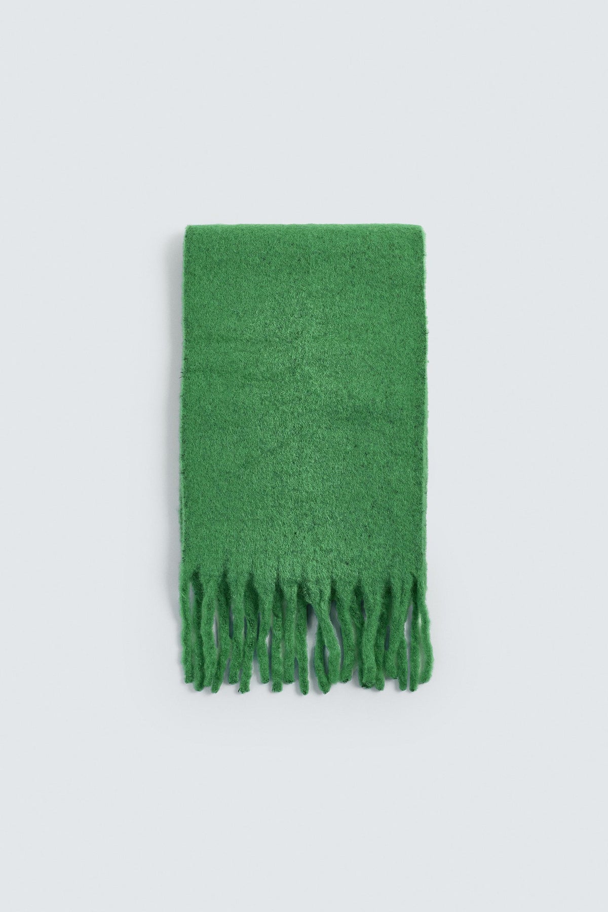 BRUSHED TEXTURED FRINGED SCARF - Image 1