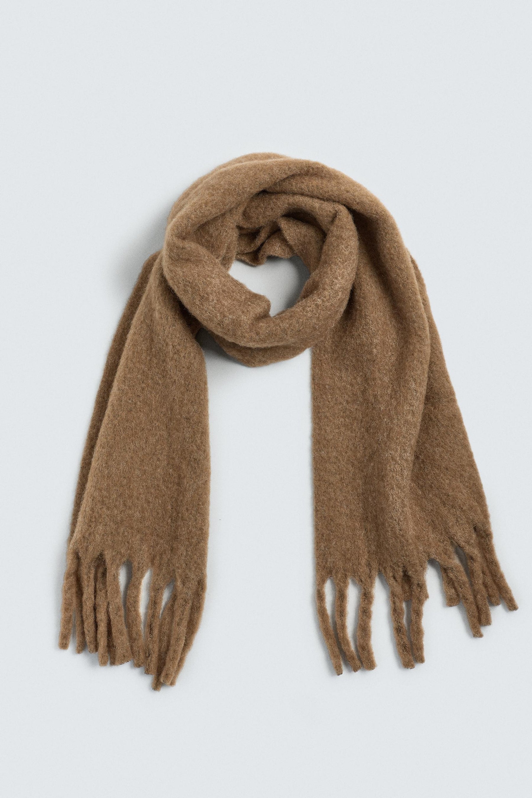 BRUSHED TEXTURED FRINGED SCARF - Image 2