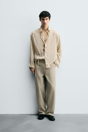 STRIPED SHIRT WITH BOW - Image 1