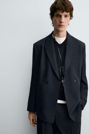 STRIPED SUIT DOUBLE-BREASTED BLAZER - Image 6