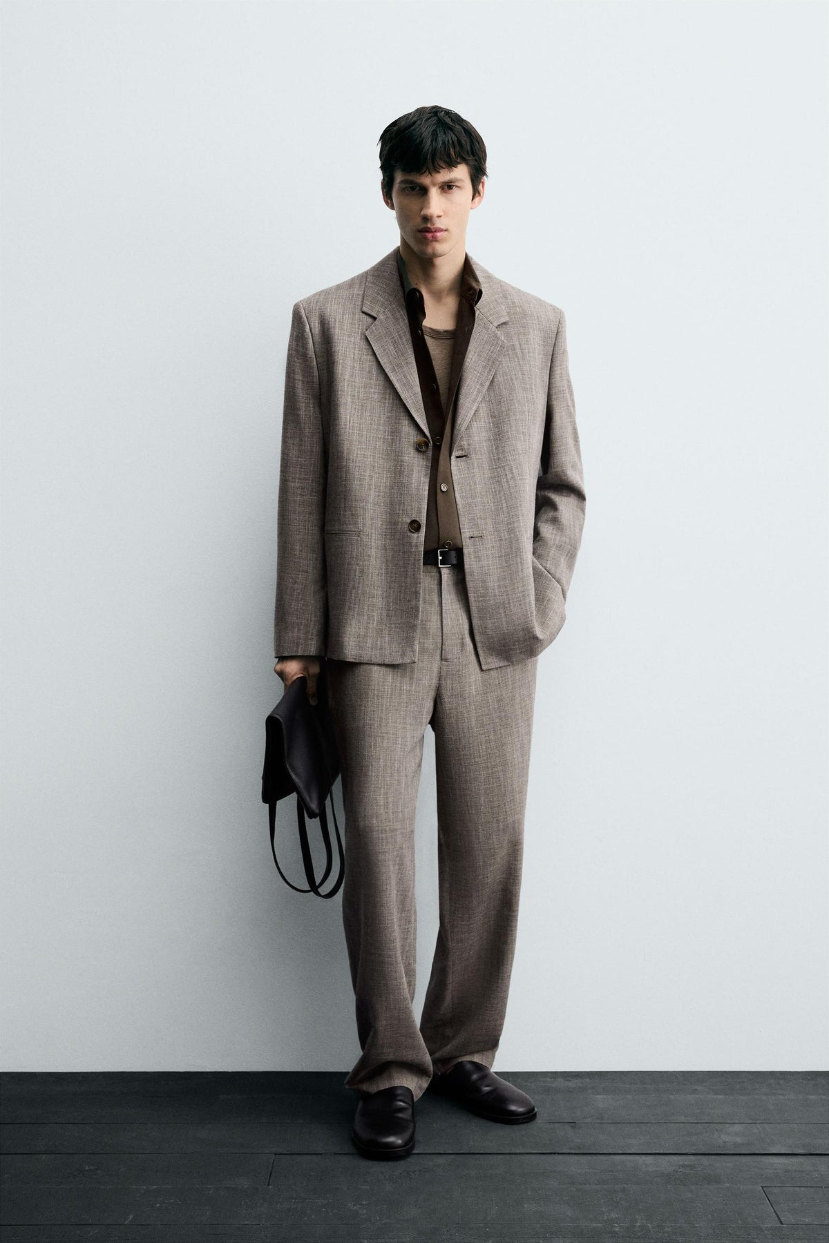 TEXTURED SUIT TROUSERS - Image 1