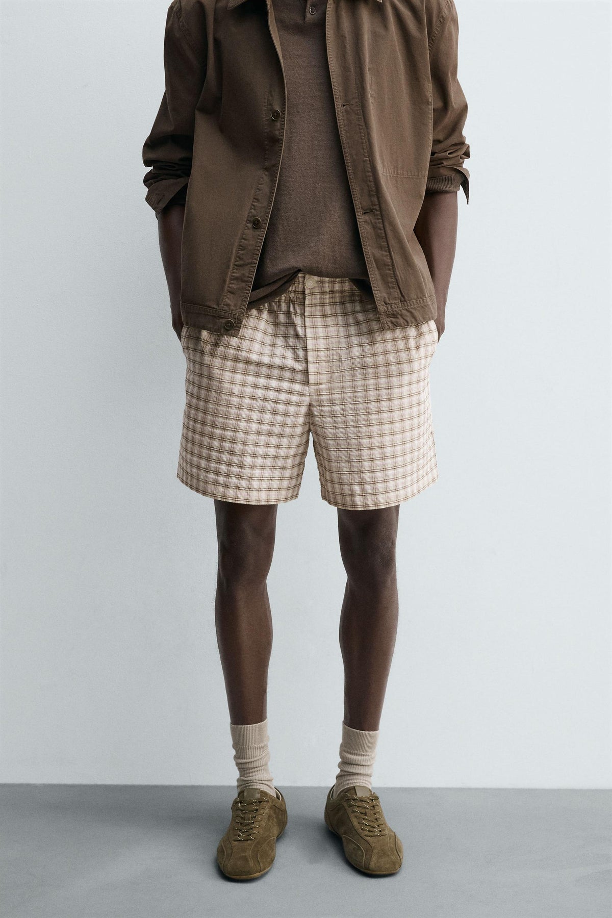 TEXTURED CHECK BERMUDA SHORTS - Image 2