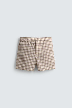 TEXTURED CHECK BERMUDA SHORTS - Image 7