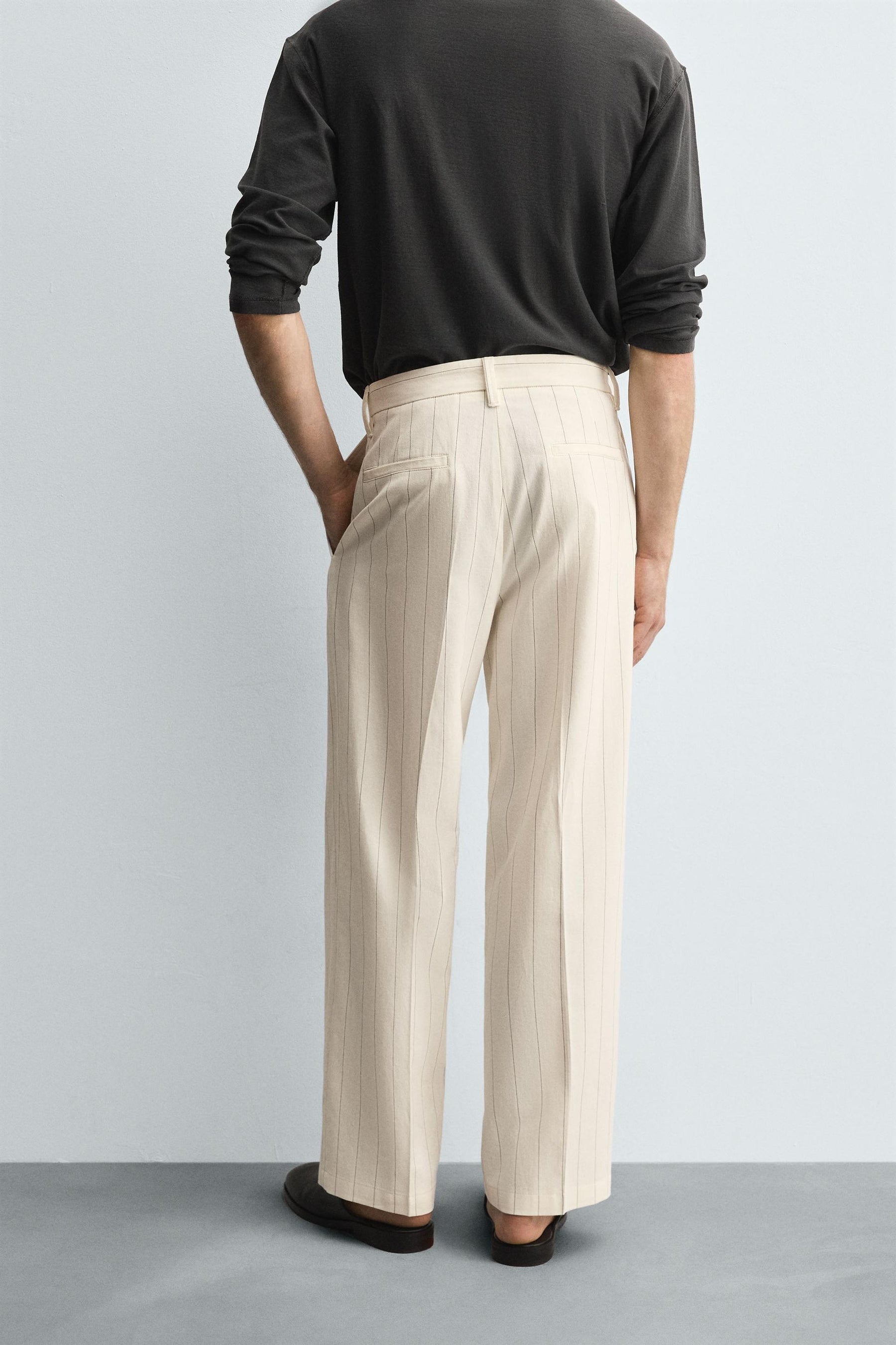 PLEATED STRIPED TROUSERS - Image 3