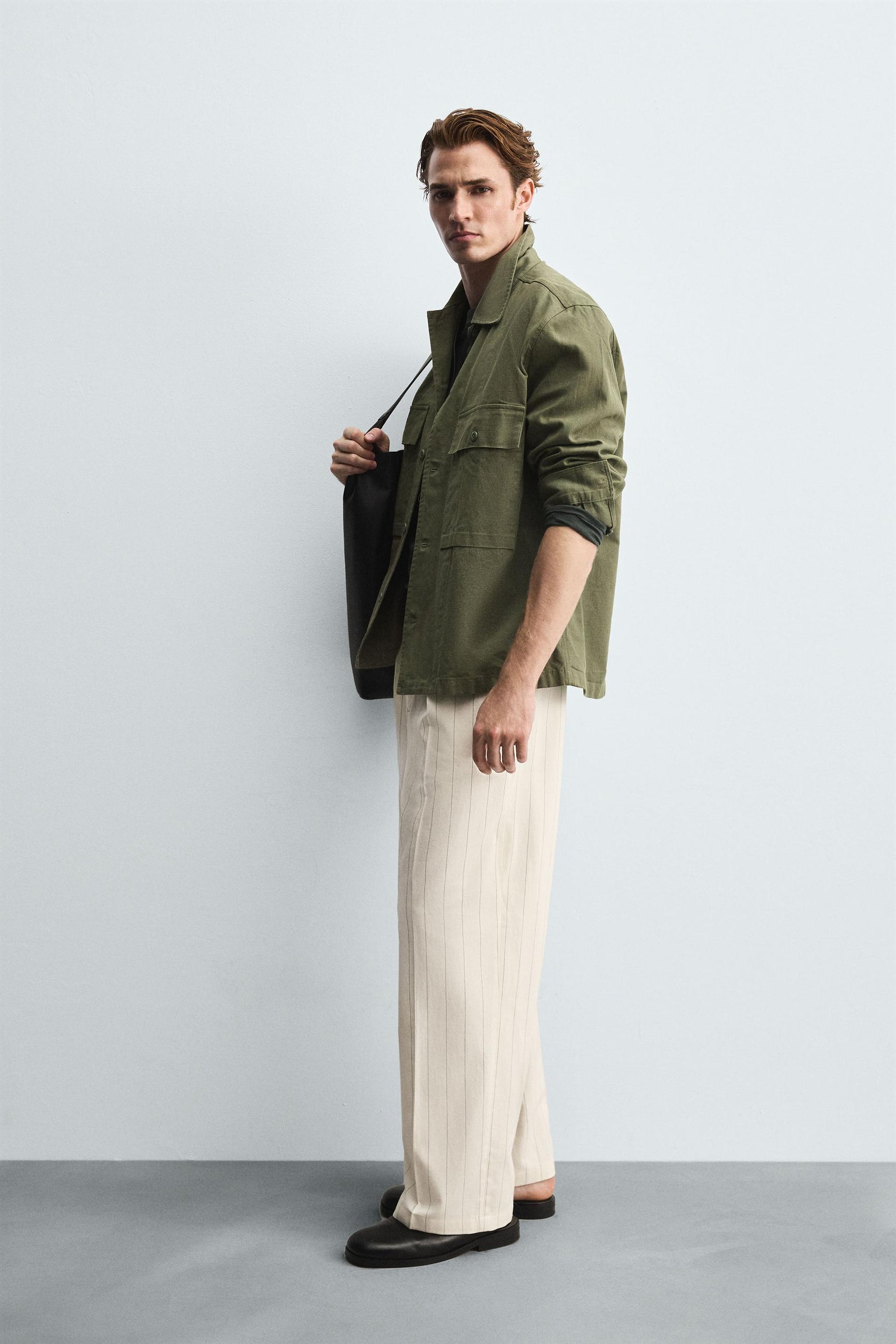 PLEATED STRIPED TROUSERS - Image 4
