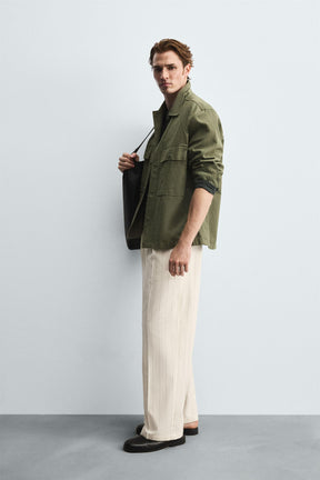 PLEATED STRIPED TROUSERS - Image 4