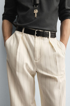 PLEATED STRIPED TROUSERS - Image 5
