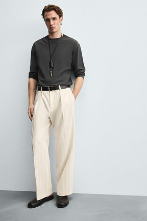 PLEATED STRIPED TROUSERS - Image 6
