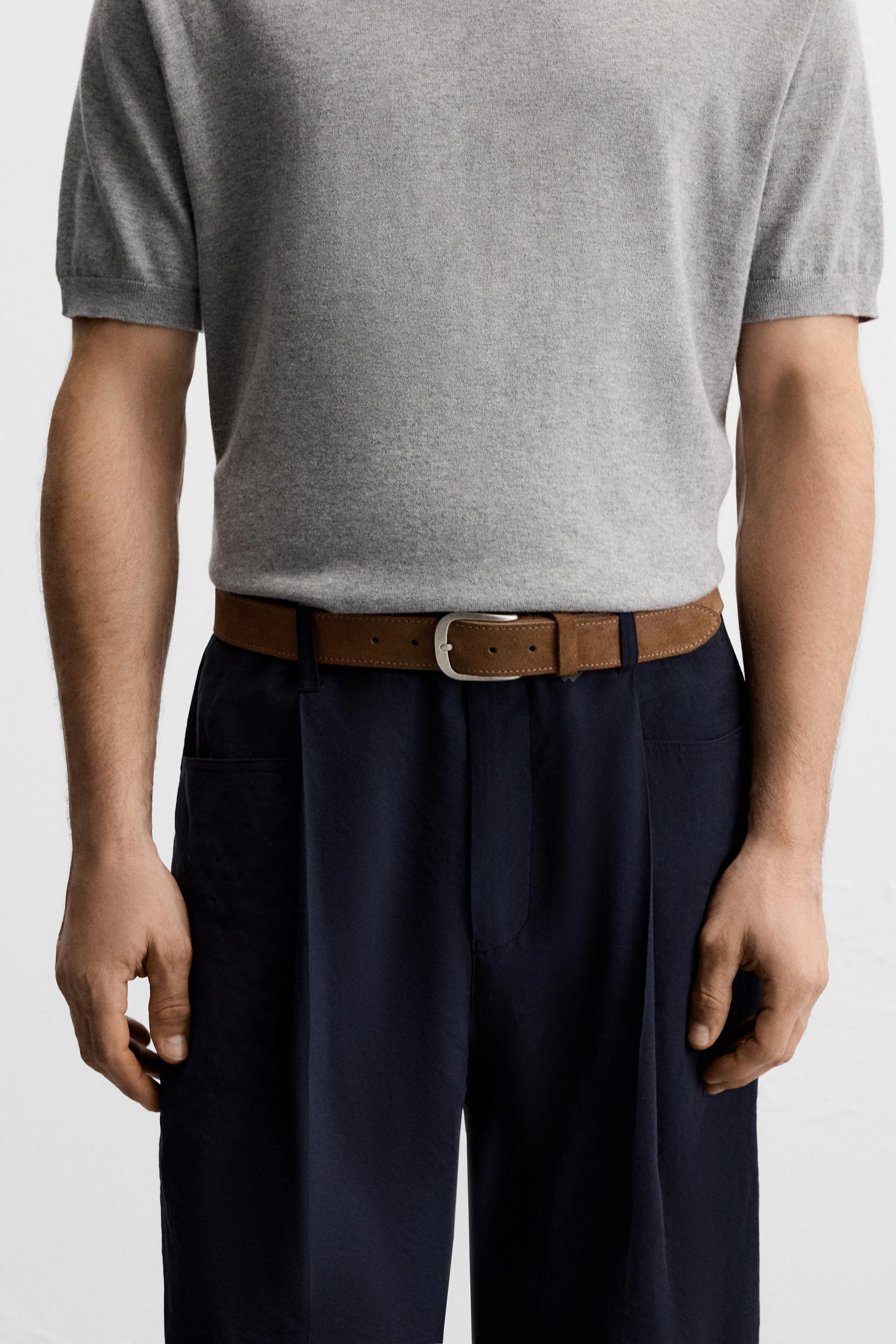 SPLIT SUEDE LEATHER BELT - Image 1