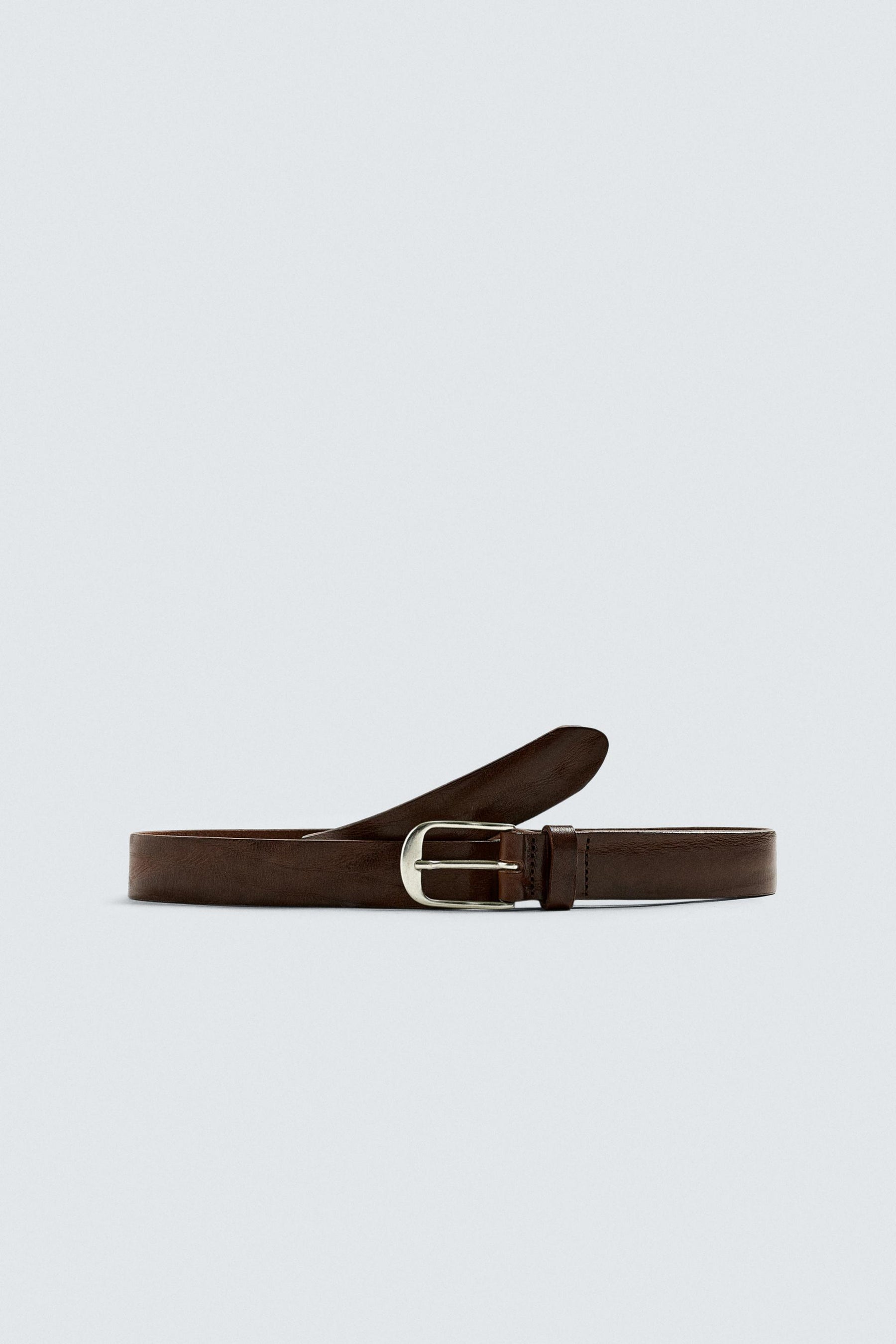 CRINKLED EFFECT LEATHER BELT - Image 3