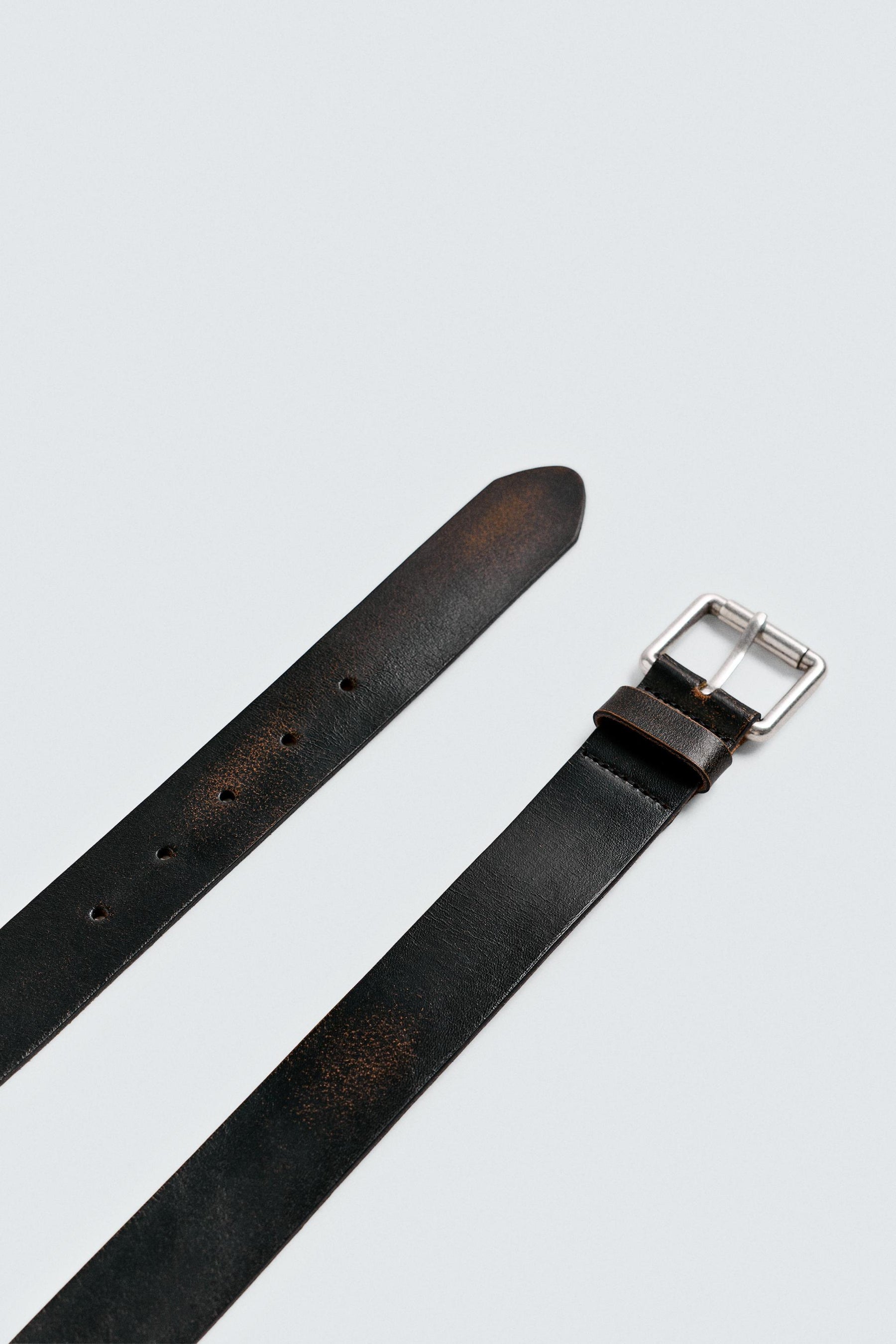 VINTAGE EFFECT LEATHER BELT - Image 3
