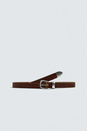 VINTAGE-EFFECT LEATHER BELT - Image 3