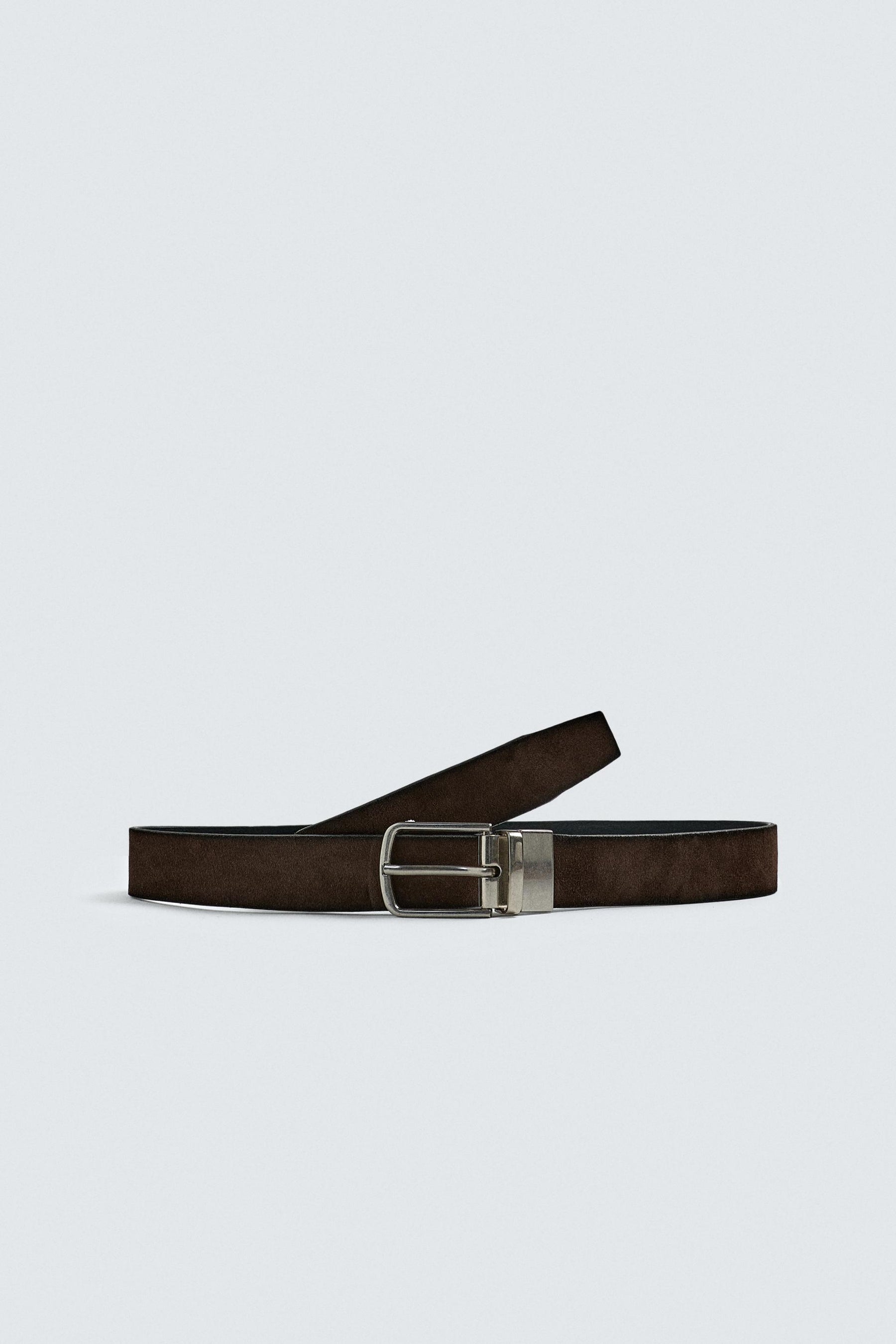 REVERSIBLE SPLIT SUEDE LEATHER BELT - Image 1