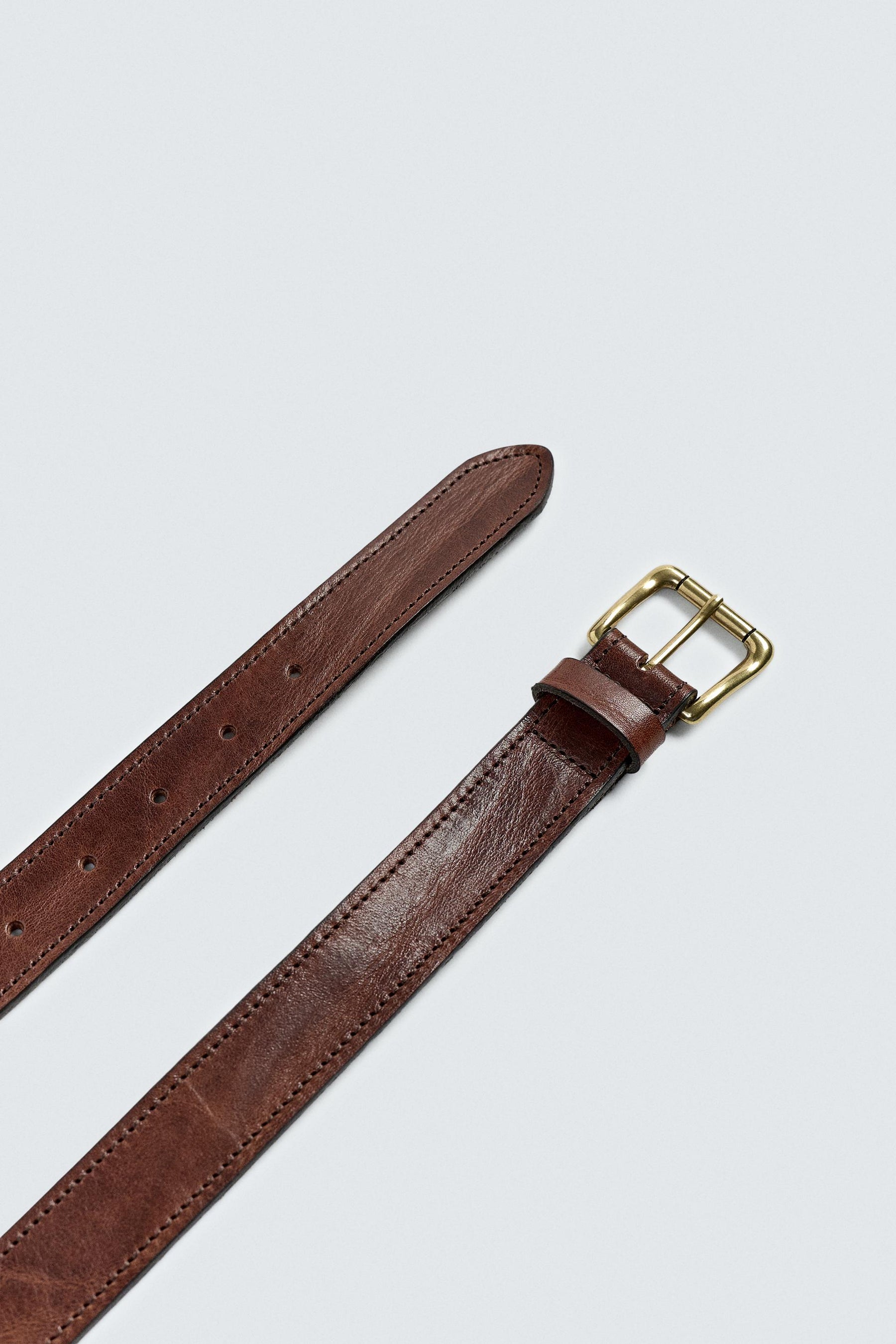 VINTAGE-EFFECT LEATHER BELT - Image 4