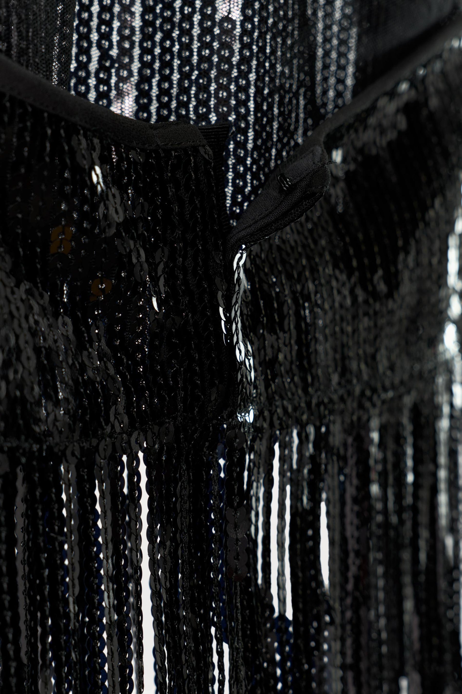 Sequin Fringed Halter Top