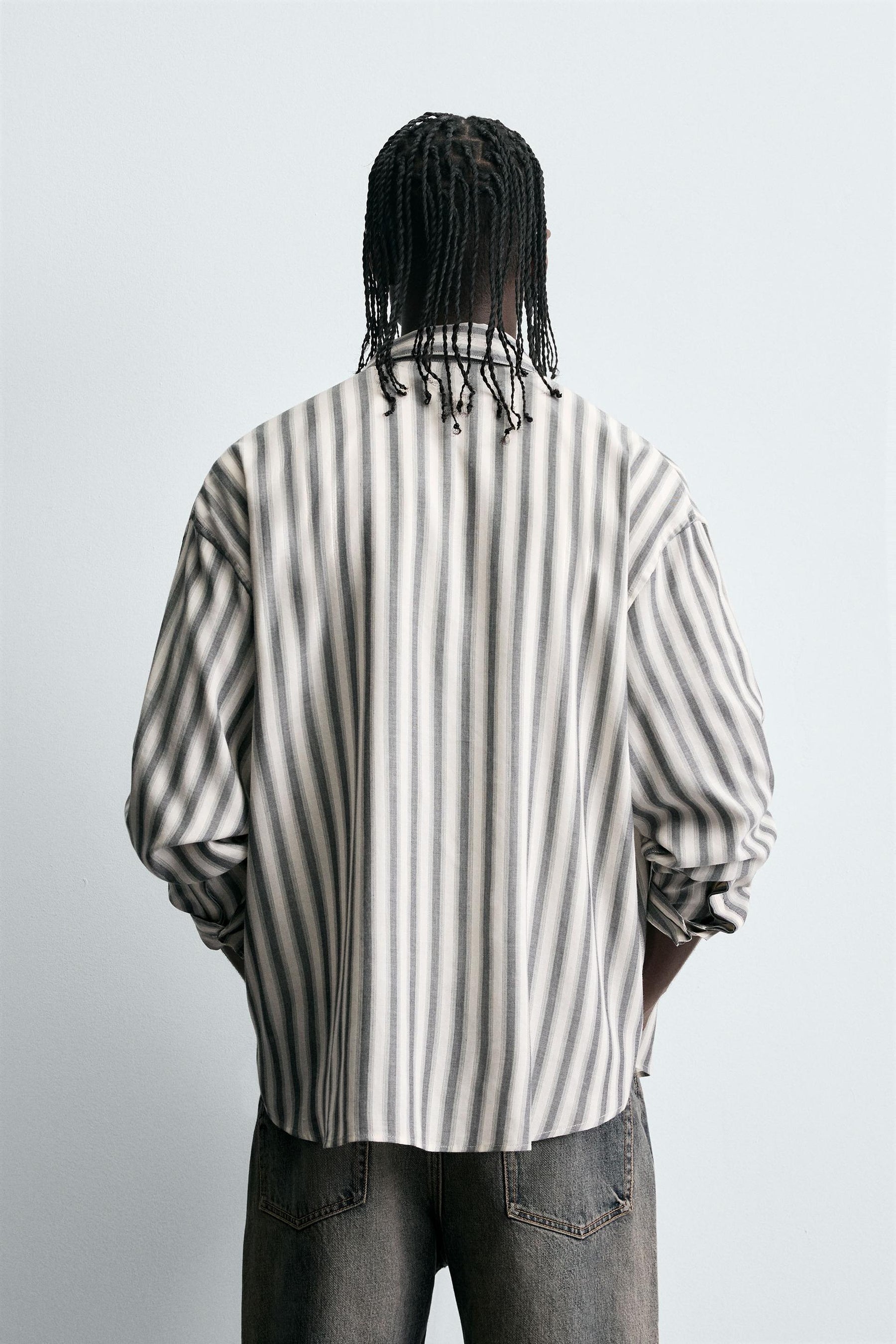 STRIPED COTTON-VISCOSE SHIRT - Image 3