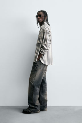 STRIPED COTTON-VISCOSE SHIRT - Image 4